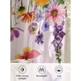 thumbnail image 6 of Sheer Curtains 45 Inch Length, Pink Spring Floral Semi Sheer Curtains Light Filtering Window Treatment, Farmhouse Flowers Butterfly Watercolor Privacy Voile Drapes for Living Room Bedroom 52x45 Inch, 6 of 7