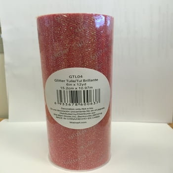 Fuzhou Unbrand 6inch 12Yd Red Glitter Tulle,100% Polyester by the Bolt