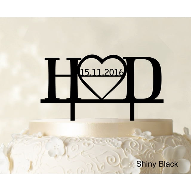 Monogram Personalized Cake Topper Custom Wedding Cake Topper Cake Decorations Color Option Available 5-7 Inches Wide