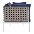 thumbnail image 4 of Modway Harmony 8-Piece  Sunbrella® Basket Weave Outdoor Patio Aluminum Seating Set in Tan Navy, 4 of 10