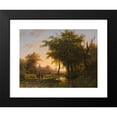 thumbnail image 2 of Johann Bernhard Klombeck 24x19 Black Modern Framed Museum Art Print Titled - Forest Landscape with Pond (1837), 2 of 5