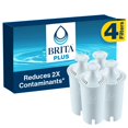 thumbnail image 1 of BritaPlus Pitcher Filter, High Density Replacement Filter for Pitchers and Dispensers, Made Without BPA, 4 Count, 1 of 9