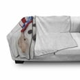 thumbnail image 3 of 4th of July Soft Flannel Fleece Throw Blanket, White Dog with a Uncle Sam Hat Independence Day Celebration, Cozy Plush for Indoor and Outdoor Use, 50" x 60", Multicolor, by Ambesonne, 3 of 6