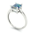 thumbnail image 2 of 2 ct Emerald Cut Blue Moissanite Solitaire Engagement Ring for Women in 18K White Gold, 2 of 5