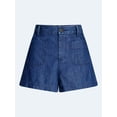 thumbnail image 5 of Free Assembly Women's and Women's Plus High Rise Patch Pocket Denim Shorts, 3" Inseam, Sizes XS-4X, 5 of 5