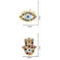 thumbnail image 2 of Pendientes Yashi con forma de mano de Fátima y circonitas arcoíris, 2 of 3