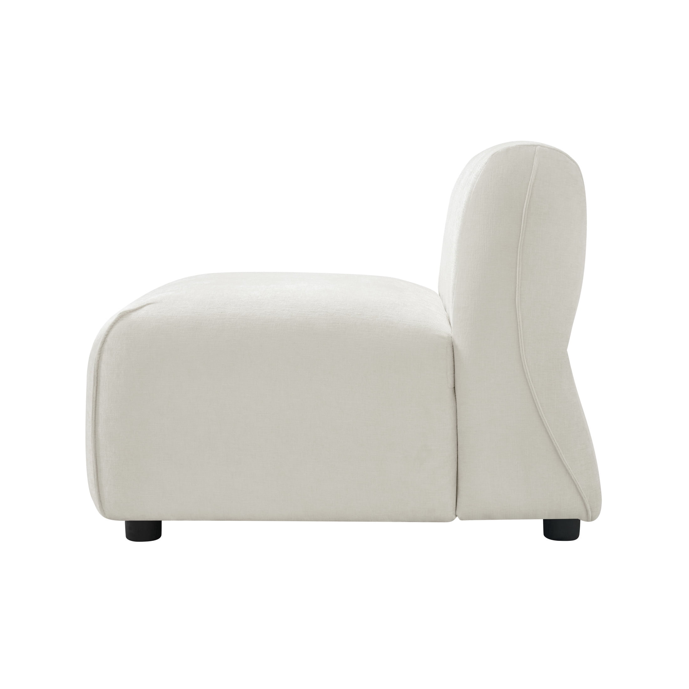 Christopher Knight Home 32"D Modern Curved Upholstered Armless Accent Chair, Plush Beige Seat