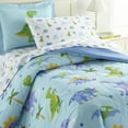 thumbnail image 3 of Wildkin Kids 100% Cotton Comforter Set for Boys and Girls, Includes Full Comforter and Two Shams (Dinosaur Land Blue), 3 of 9