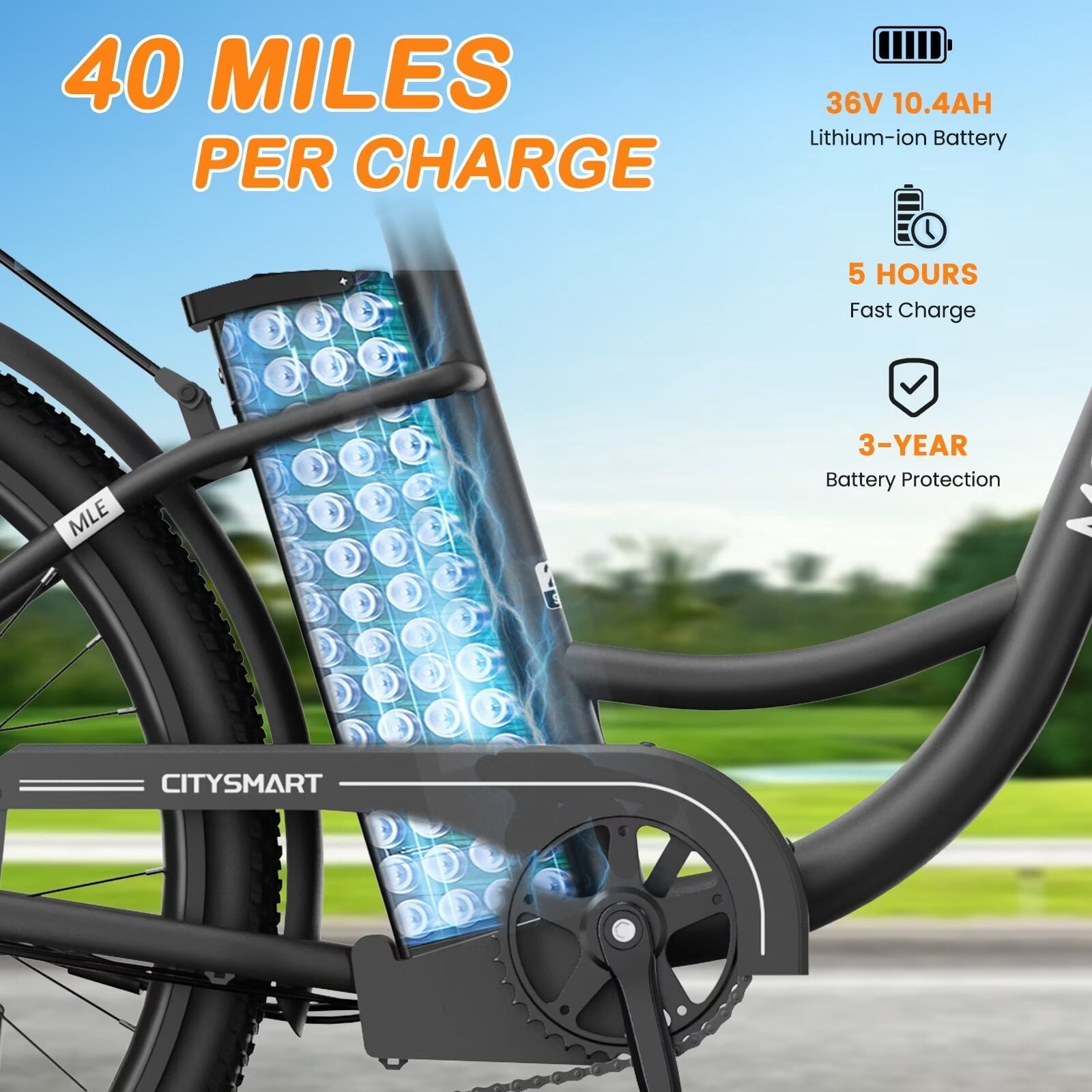 Lilypelle Electric Bike for Women Adults, Peak 700W Motor 20MPH, 50 Miles Electric Cruiser Bike with 36V 10.4Ah Battery, 7-Speed Electric Bicycle, 26" Tires and Front Fork Suspension