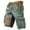 Army Green, variant on Men's Vintage Distressed Cargo Shorts with Ripped American Flag Print and Multi-Pockets Featuring Relaxed Fit Design for Summer Beach Fishing Hiking Camping Trips Daily Casual Wear Army Green L
