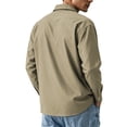thumbnail image 6 of GrmtClth Mens Dress Shirts Solid Tone Long Sleeve Wrinkle Free Collared Button Down Regular Fit Comfort Business Casual Tops Khaki 3XL, 6 of 7