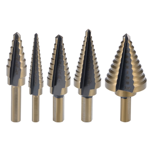 Conjunto de Taladros de paso de Titanio 1/4 1/4-3/4-1-3/8 1/8-1/2 3/16-1/2 1/16-7/8" 5uds