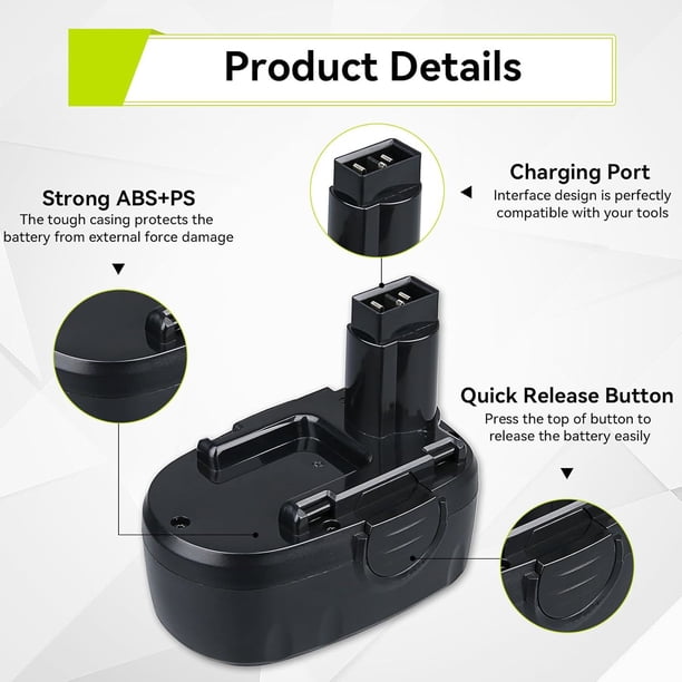Aimaya, 18V Ni-MH Replacement Battery Pack, WA3127, 4.8Ah