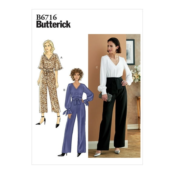 Butterick Pattern: Misses' Jumpsuit & Sash Sizes 14-16-18-20-22