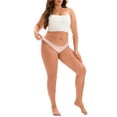 thumbnail image 2 of INSPIRE CHIC Women's Low Waist Frill Trim Satin Full Coverage Briefs, Available in Plus Size Pink S, 2 of 4