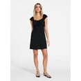 thumbnail image 2 of No Boundaries Fit and Flare Mini Dress with Short Sleeves, Women's XXS-XXL, 2 of 5
