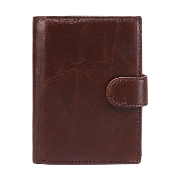 Billetera Sunnimix para hombre de cuero marrón aceite