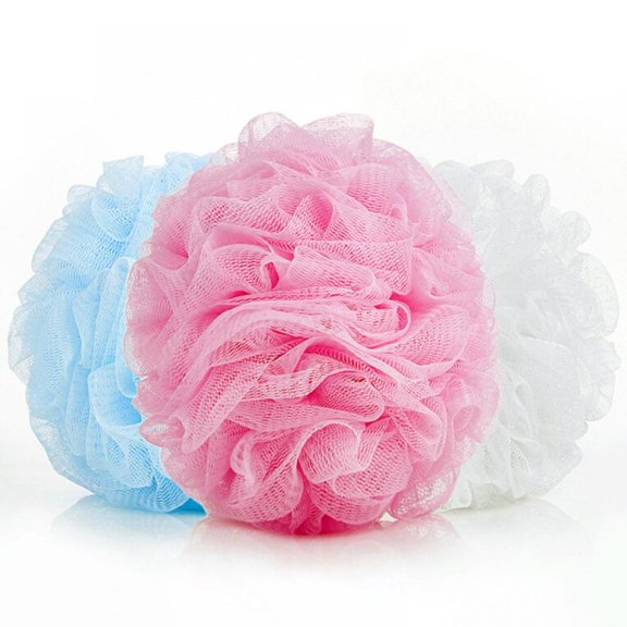 Bath Sponge Loofahs,Mesh Pouf Bath Shower Scrubber for Body Exfoliating Men Women Pack of 3