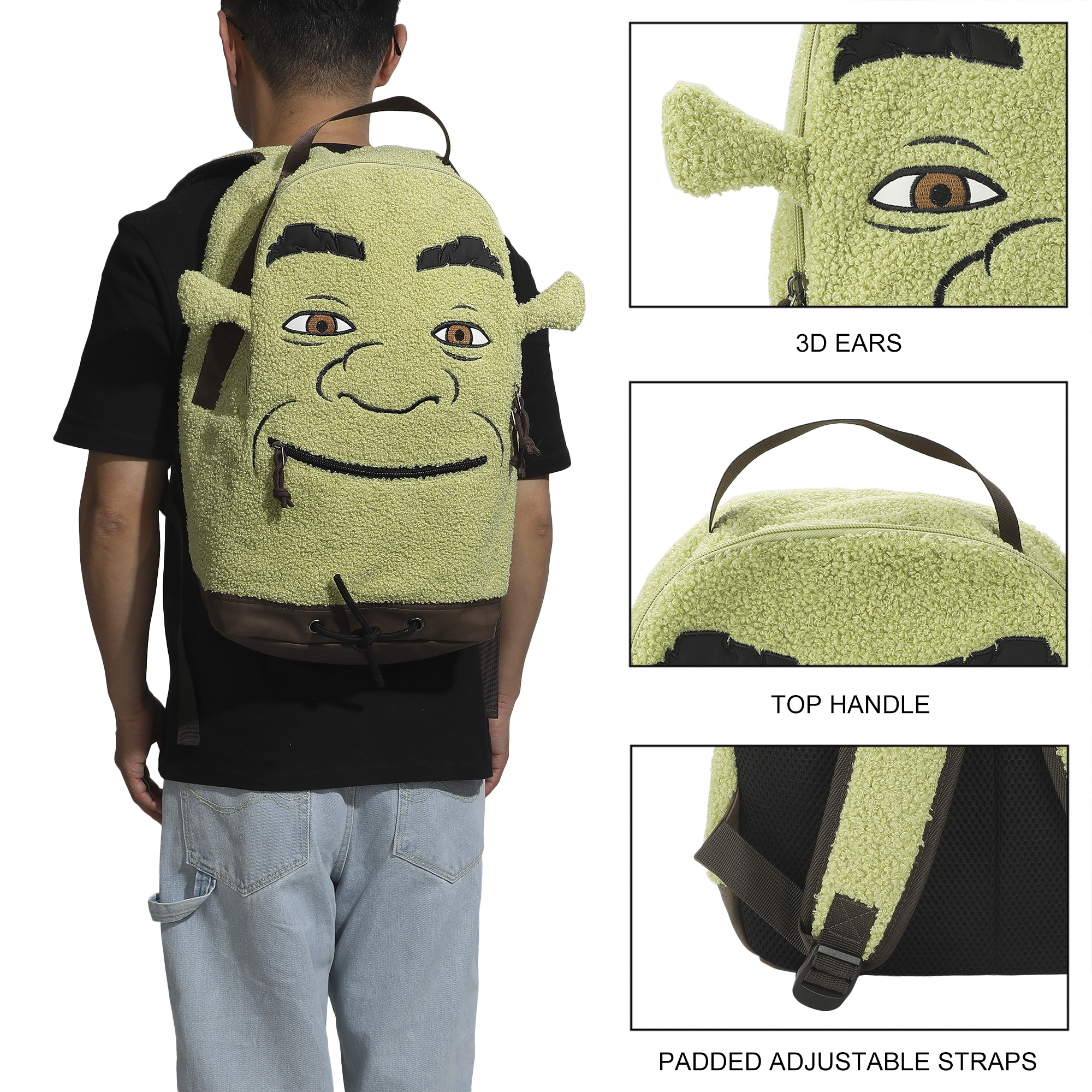 Shrek Character 17.5" Green Backpack
