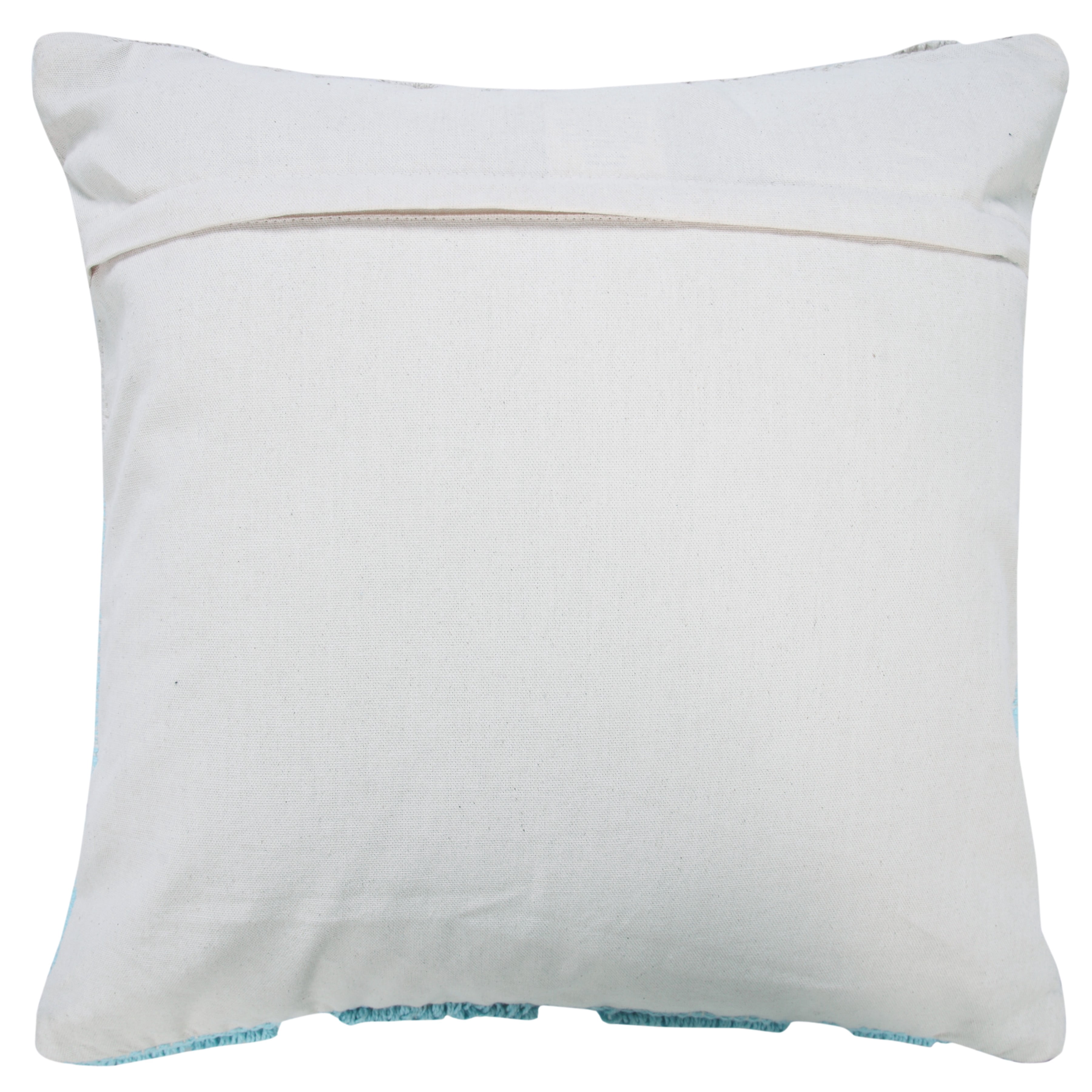 LR Home Geometric Triangle Throw Pillow, Blue / Cream, 20" Square, Count per Pack 1