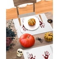 thumbnail image 6 of Halloween Placemats Set of 4 Bloody Hand Place Mats Fall Placemat Horror Blood Handprint Table Mats for Dining Kitchen Table Holiday Dinner Party Home Decorations 13x19 Inch, 6 of 8