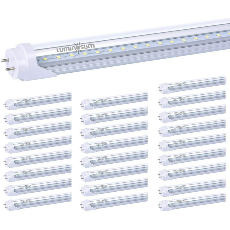 brydning immunisering Lodge LUMINOSUM T8/T10/T12 4 Foot LED Light Tube 20W 48 inch, 40W Equivalent,  Natural White 6000K, Clear Cover, Dual-end Powered, Ballast Bypass  Retrofit, ETL Listed, 25-Pack… - Walmart.com