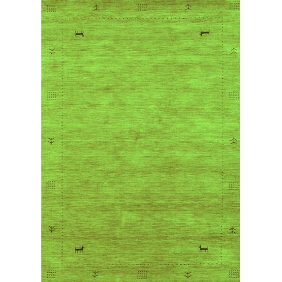 Ahgly Company Indoor Rectangle Abstract Green Contemporary Area Rugs, 8' x 12'