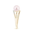 thumbnail image 3 of ANGARA Japanese Akoya Cultured Pearl Triple Split Shank Ring in 14K Yellow Gold for Women | June Birthstone, Birthday, Anniversary, Jewelry Gift for Women | Pearl Ring, 3 of 9