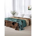 thumbnail image 5 of Green Brown Paw Print Queen Size Flat Sheet, Wrinkleproof & Fadeproof Cooling Flat Bed Sheet Only, Vintage Farmhouse Country Wooden Grain Breathable Soft Bedding Top Sheets 90 x 102 Inches, 5 of 8