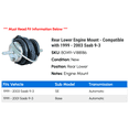 thumbnail image 2 of Rear Lower Engine Mount - Compatible with 1999 - 2003 Saab 9-3 2000 2001 2002, 2 of 2