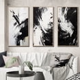 thumbnail image 1 of Designart "Beyond Boundaries Minimal Black and White Abstract III" Abstract Painting Framed Wall Art Set Of 3 - Black Modern Frame Gallery Wall Set For Home Decor, 1 of 6