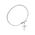 thumbnail image 2 of 7 1/4 inch Oval Eye Hook Bangle Bracelet w/ Loop Cross medal charm w/ Light Purple Swarovski Crystal, 2 of 3