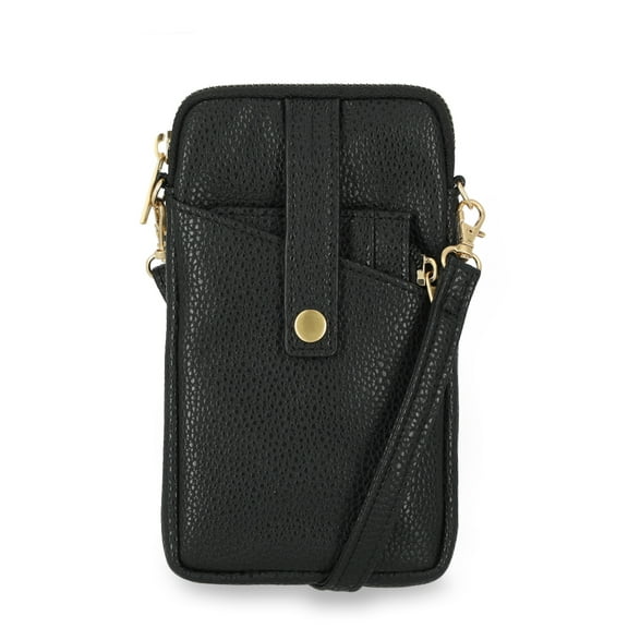 Time and Tru Women's Lanie Phone Wallet, Solid Black