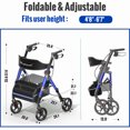 thumbnail image 2 of Matinal Foldable Rollator Walkers with Seat for Seniors, 350 lb Capacity, 8'' Big Wheels, 6-Position Height, Premium Hybrid Rolling Walker - Aluminum and Carbon Steel (blue), 2 of 7