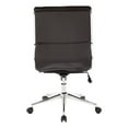 thumbnail image 4 of Pemberly Row Armless Mid Back Faux Leather Chair in Black with Chrome Base, 4 of 8