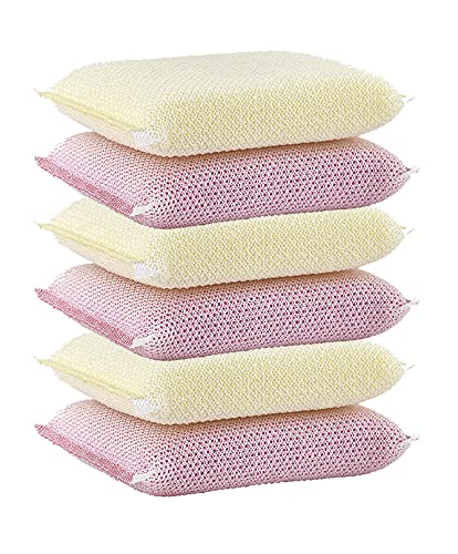 Superio Nylon Cleaning Sponge Dish Scrubber Scratch Free Scour Pad (6 Pack)