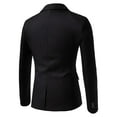 thumbnail image 3 of oqasdz Mens Blazer Solid Color Single One Button Stretch Casual Slim Fit Business Wedding Party Banquet Coat Top,Size 3X, 3 of 8