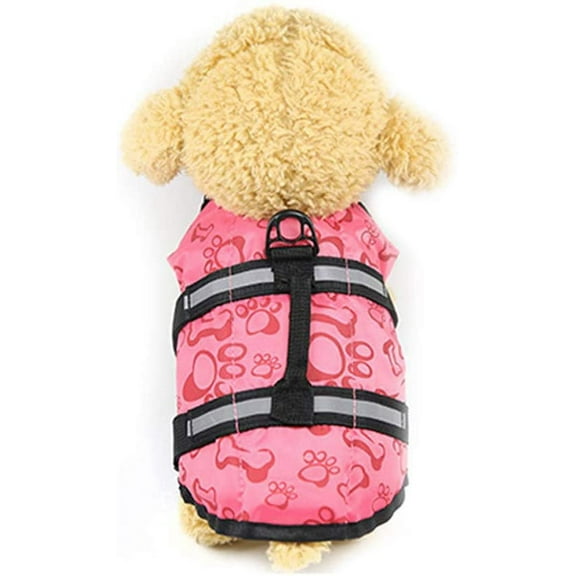 Nvzi Pet Life Jacket, Adjustable Dog Lifesaver Reflective Safety Life Vest Coat for Swimming Surfing Boating Dog Life Jacket (XL-Pink)
