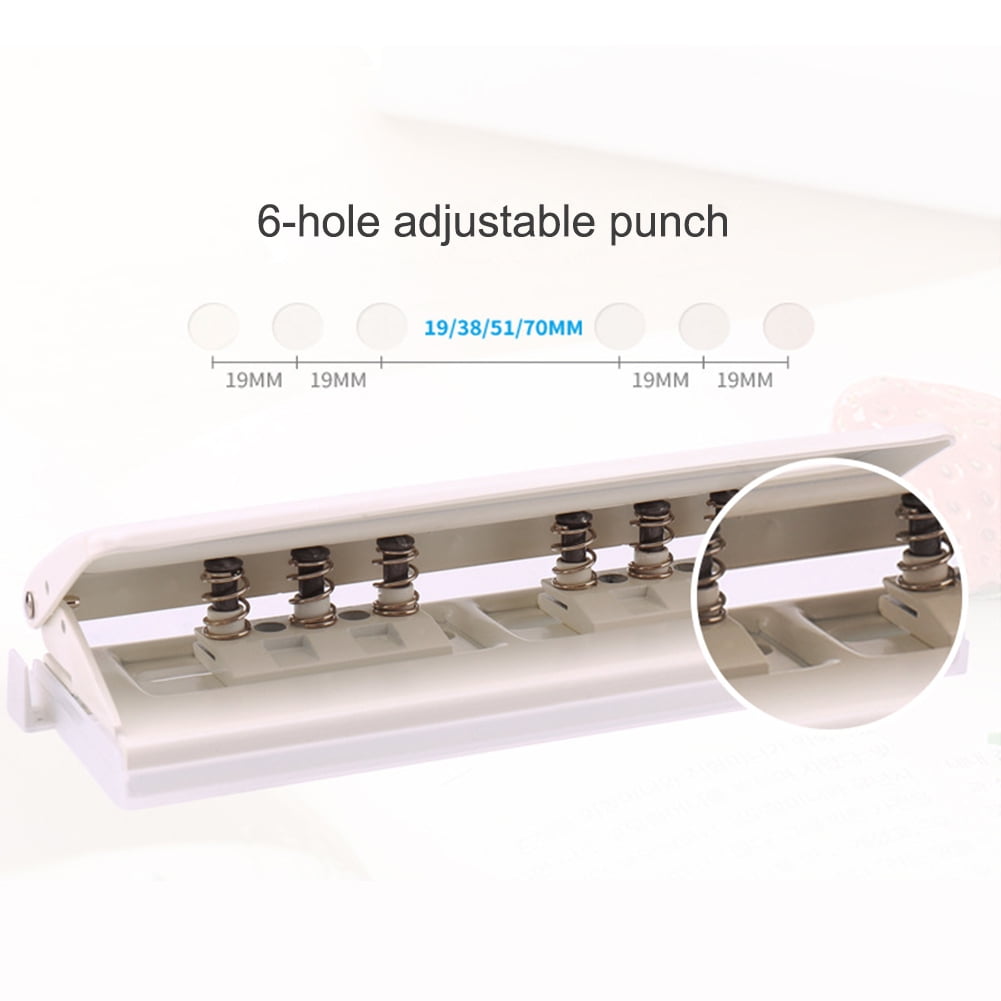 Adjustable 3/6-Hole Punch Round Hole Adjustable Distance 3/4/6 Holes  Loose-leaf Paper 10 Sheets of Paper A4 Binding