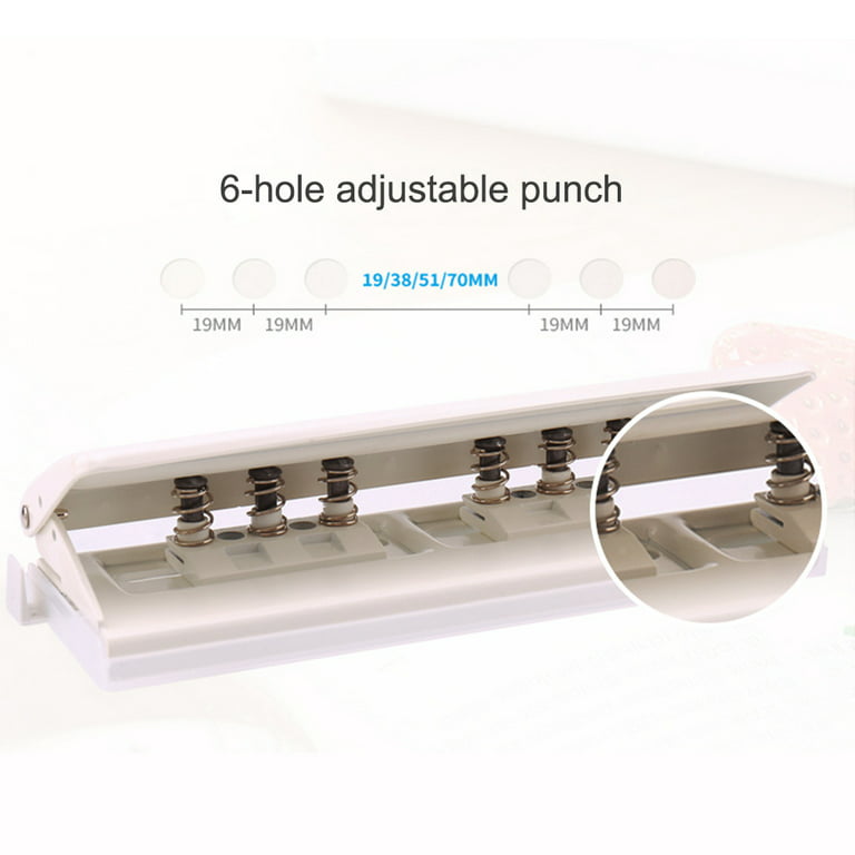 Adjustable Metal 6 Hole Punch Loose Leaf Puncher For A3 A4 A5 B4 B5 Paper  DIY
