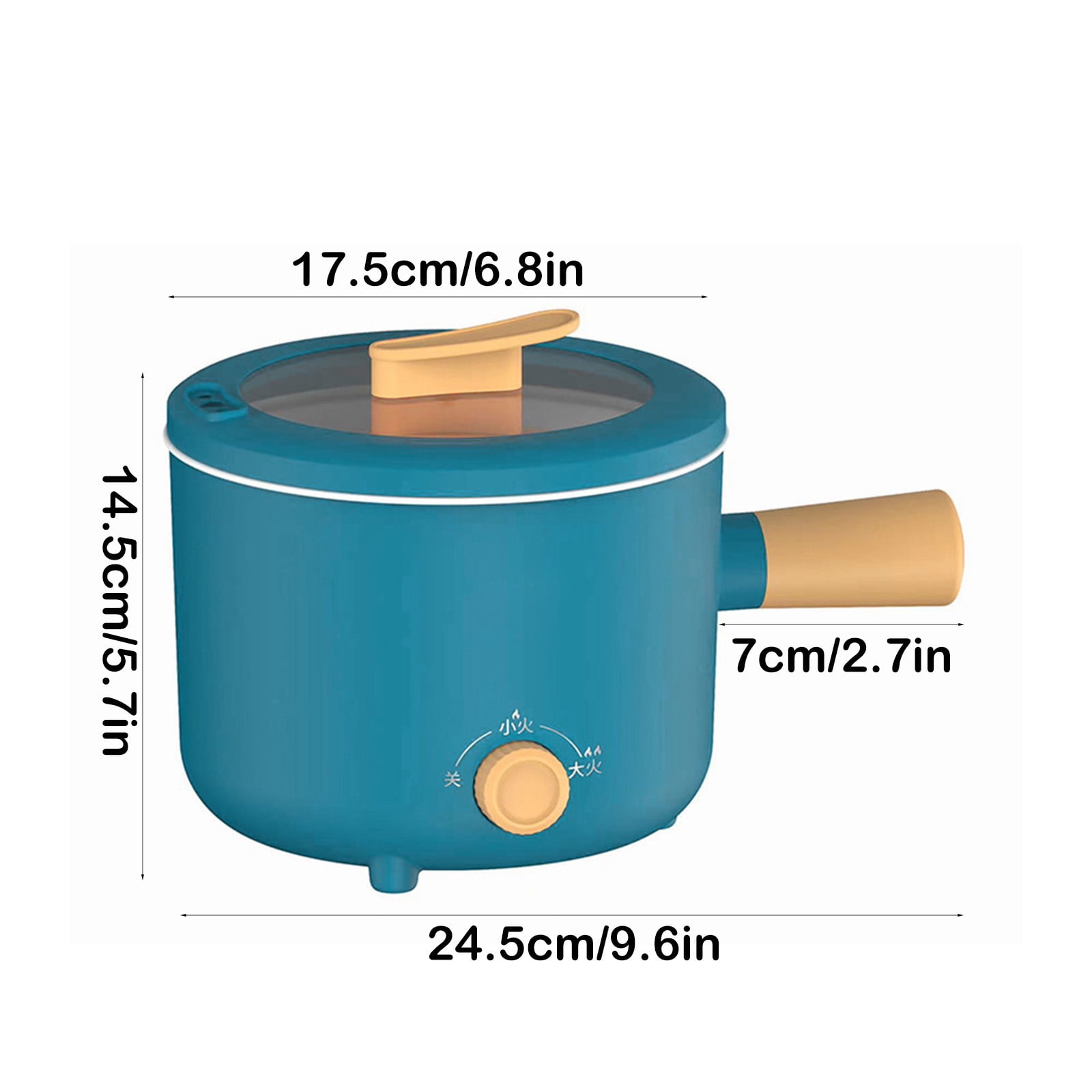 COM1950s Electric Hot Pot- Ramen Cooker,Dual Power Mini Portable Multi-Functional Lazy Pot for Pasta,Noodles,Egg,Soup,Non-Stick Noodle Cooker with Boil Dry Protection for Dorm,Office (Blue)
