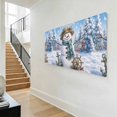 thumbnail image 5 of Coastal Snowman Canvas Wall Art, Winter Straw Hat Blue Scarf Anchor Rustic Christmas Wooden‑Stretched Canvas Print Artwork, Home Wall Decor for Living Room Bedroom Office 40"Lx20"W, 5 of 9