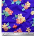 thumbnail image 1 of Soimoi Blue Rayon Fabric Leaves & Floral Artistic Print Sewing Fabric Yard 42 Inch Wide, 1 of 4