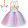 thumbnail image 3 of Vestido de tul con tutú de unicornio y princesa para niñas, con flores pastel, para fiesta de cumpleaños de niñas, disfraces de carnaval y Halloween para niños, 3 of 5