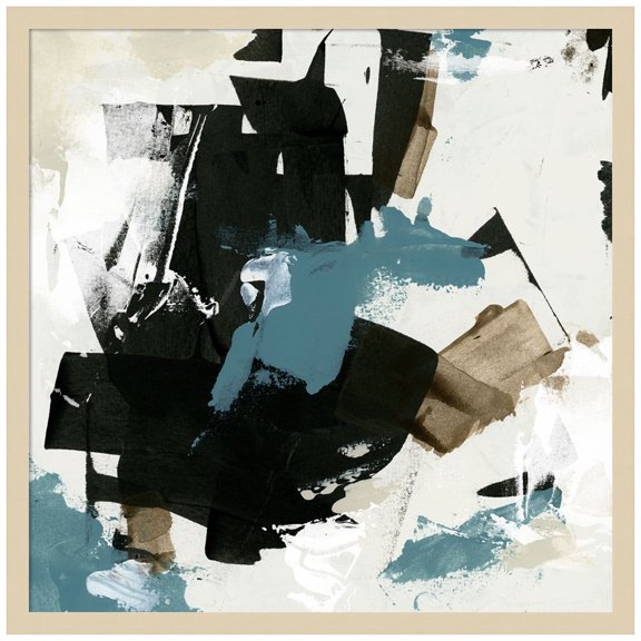 Amanti Art Scraped Teal I Wood Framed Wall Art Print