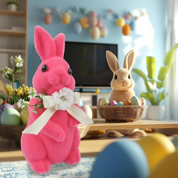 Ornement de Lapin de Pâques, Lapin Artificiel en Mousse Verte Floquée, Sculpture de Lapin Debout, Décoration de Jardin, Décorations des Fêtes, Cadeaux de Fête, Décoration de Table et de Maison