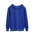 thumbnail image 2 of Men's Spring Autumn Casual Sweatshirt Fleece Hoodie Zip-up Jacket(Blue,L), 2 of 5
