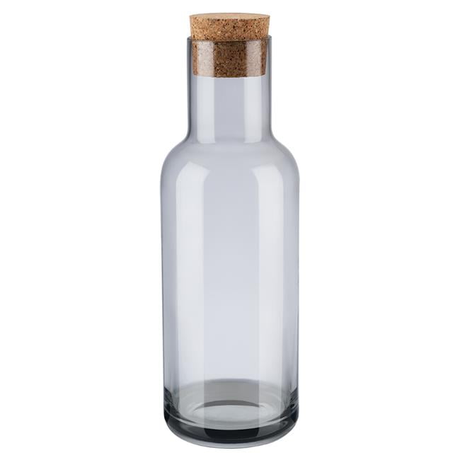Blomus 63935 34 oz Fuum Water Carafe with Cork Lid, Smoke