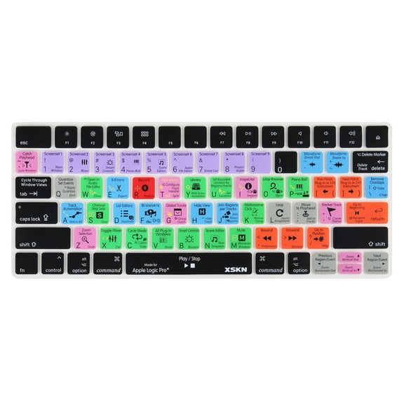XSKN Logic Pro Shortcuts US Version Keyboard Cover for 2015-2020 Released Magic Keyboard A1644 MLA22LL/A Silicone Protector Skin iMac keyboard Accessories