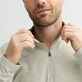 thumbnail image 3 of Men's FLX Luxury Soft Wander 1/4 Zip Up Pullover Color: Cade Khaki Size: L, 3 of 4